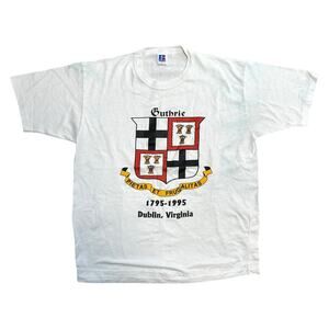 Vintage Guthrie Piety and Thrift Coat of Arms Virginia Large Single Stitch